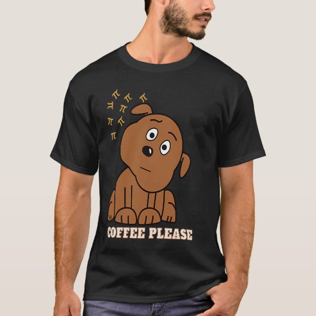 Camiseta Pi Day Math Coffee and dog  Geometry Trigonometry (Frente)