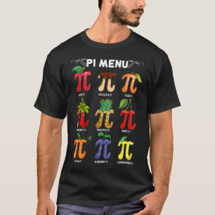Camiseta Pi Day Pi Symblo Pi Menu Matemática Professor Pie