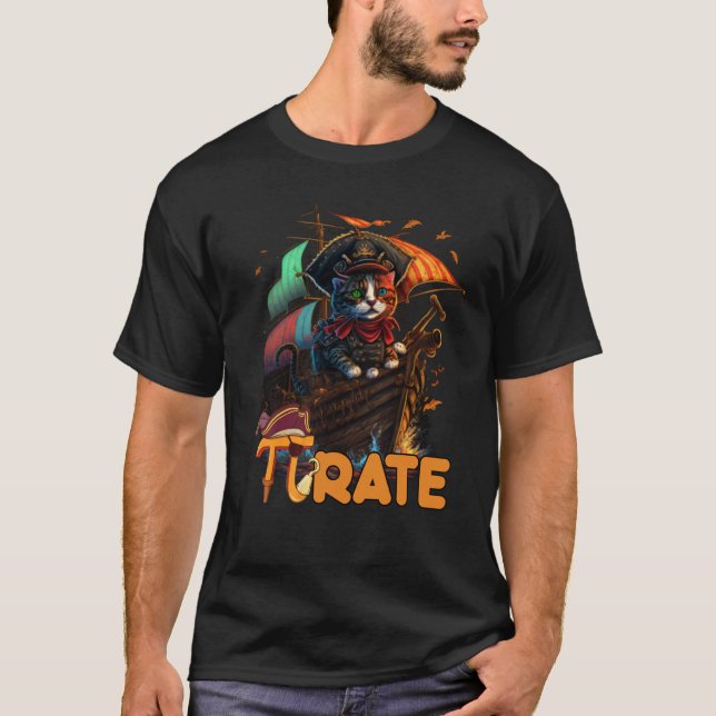 Camiseta Pi Day Pirate Cat 3 14  Math Science Teacher Pi ra (Frente)