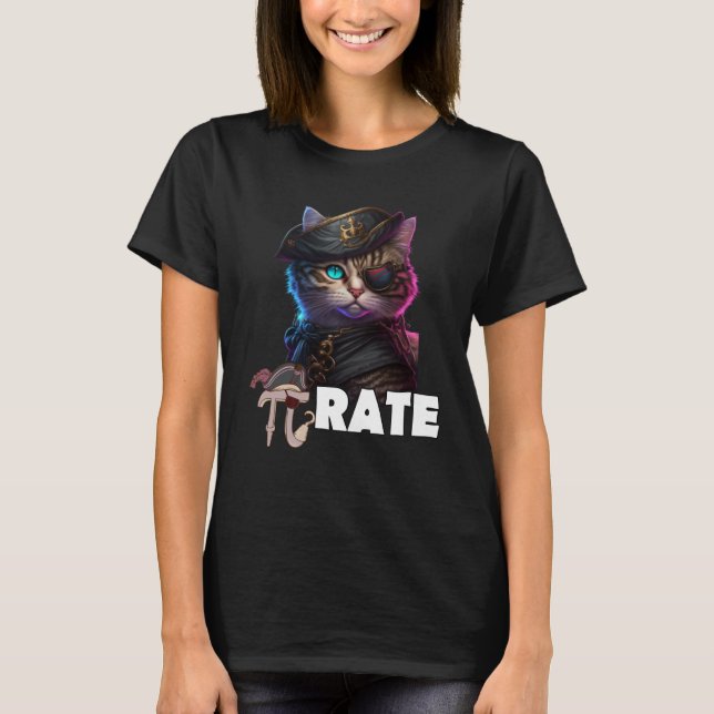 Camiseta Pi Day Pirate Cat Math Professor de Ciência da Mat (Frente)