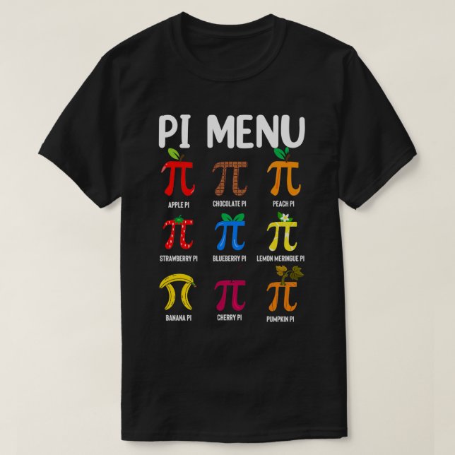 Camiseta Pi Menu 314 PiMath Teacher Happy Pi Day (Frente do Design)