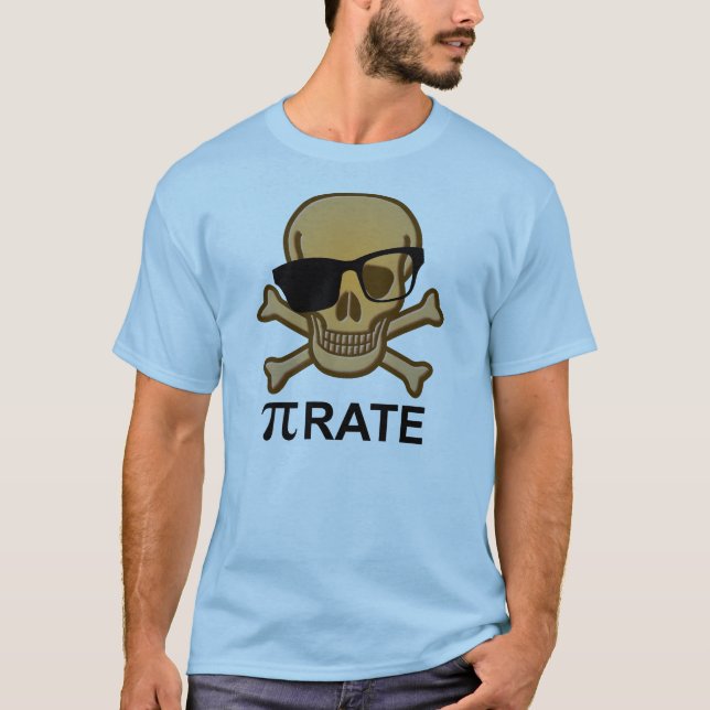 Camiseta Pi Pirata Matemática Divertida Geometria  (Frente)