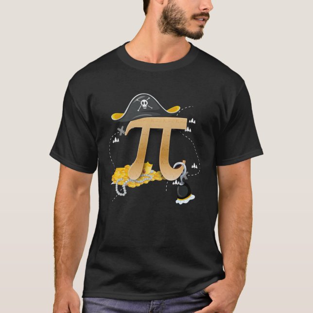 Camiseta Pi Pirate Hats Hooks Witty Para Nerd De Matemática (Frente)