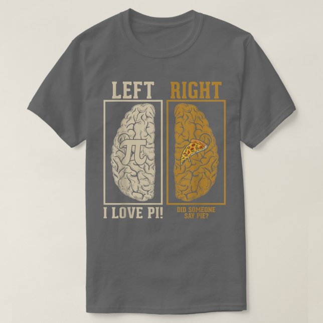 Camiseta Pi Pizza Cérebro Hemisfério Engraçado Nerd de Mate (Frente do Design)