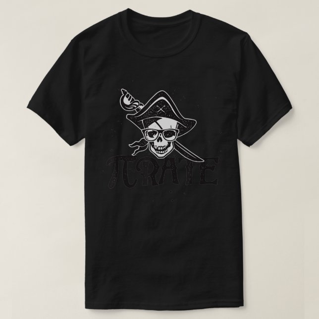 Camiseta Pi rate pirata Engraçado Nerd Matemático (Frente do Design)