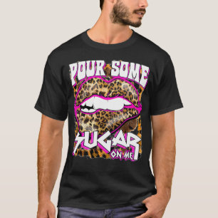 Camiseta Pia Rosa Quente-Leopardo Engraçada Um Pouco De Açú