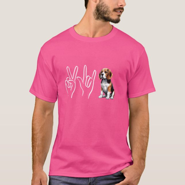 Camiseta Piace Love Beagle Funny Beagle Dog Lover & Owner (Frente)