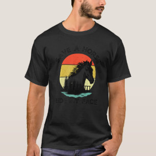 Camiseta Piada Adulto Cavalo Salva Um Cavalo Encoste Minha 