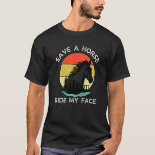 Camiseta Piada Adulto Cavalo Salva Um Cavalo Encoste Minha 