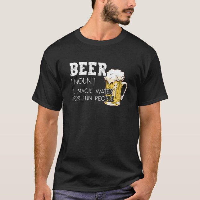 Camiseta Piada Adulto Do Bebendo De Cerveja Definição De Ce (Frente)