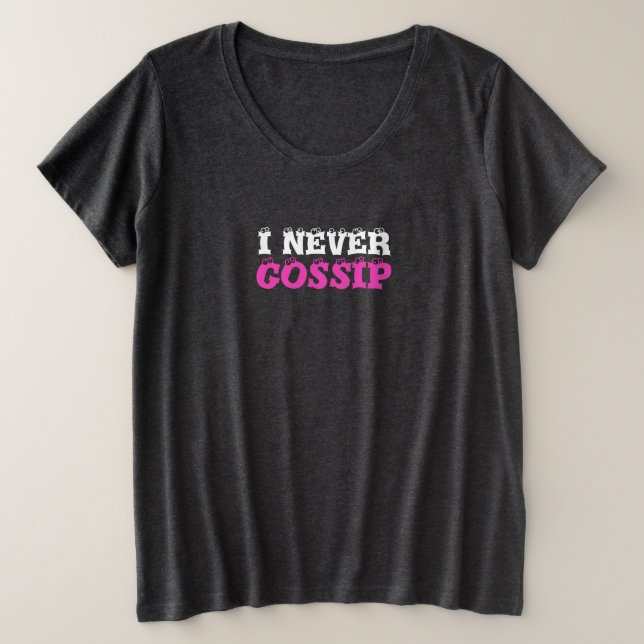 Camiseta Piada Branca, Eu Nunca Saco (Frente do Design)