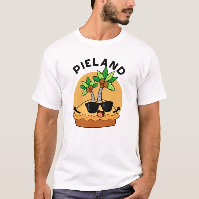 Camiseta Piada da Ilha Divertida da Terra de Torta  (Frente)