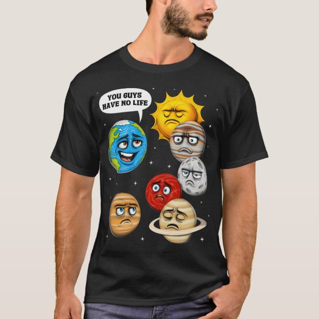 Camiseta Piada de Astronomia Planetas Espaço (Frente)