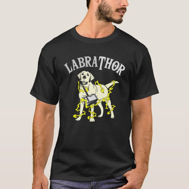 Camiseta Piada de Canhão Thor Hammer Labrador (Frente)