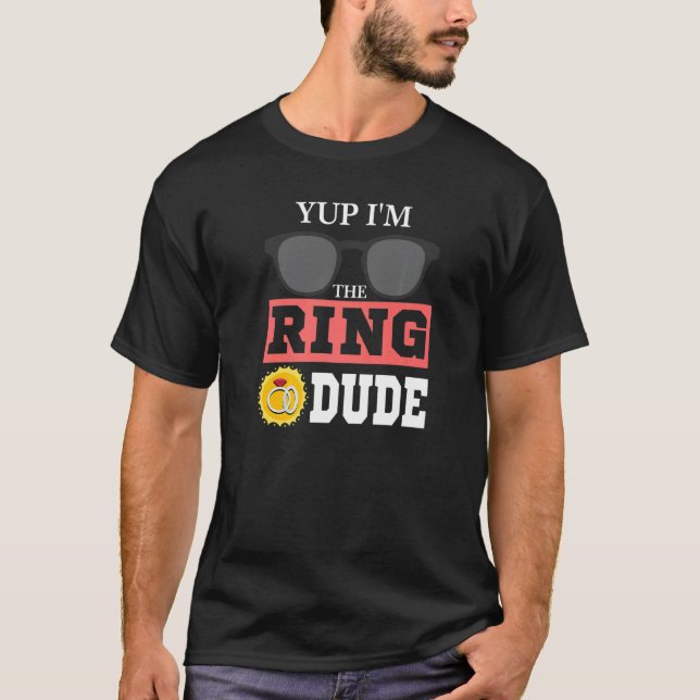 Camiseta Piada de Cara de Sunglass de Casamento Yup Eu sou  (Frente)