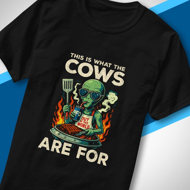 Camiseta Piada de Churrasco de Alien Engraçado Abdução de V (Criador carregado)