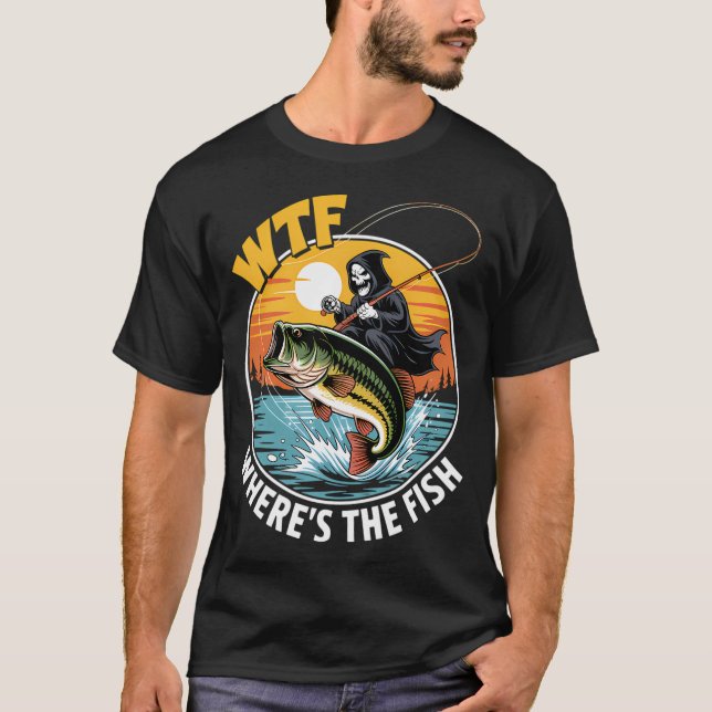 Camiseta Piada de Crânio de Pesca Engraçada (Frente)
