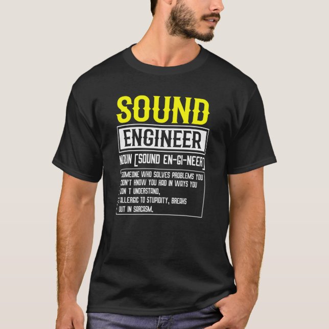 Camiseta Piada de Definição de Engenheiro de Som (Frente)