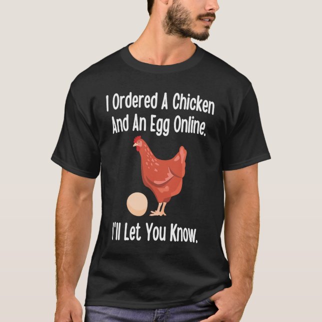 Camiseta Piada de frango e ovos que pedi online Vou deixá-l (Frente)