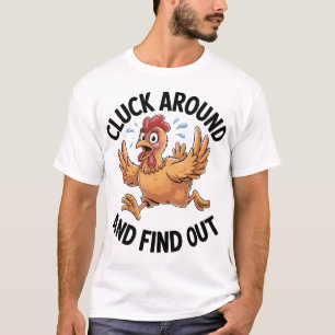 Camiseta Piada de Galinha Sarcástica Cacareje Por aí e Desc