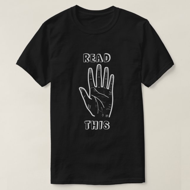 Camiseta Piada de leitura da palma (Frente do Design)