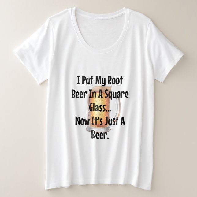 Camiseta Piada de Matemática da Taça Root Beer Square Engra (Frente do Design)