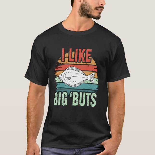 Camiseta Piada de Peixe Retro Divertida Halibut Pesca Homen (Frente)