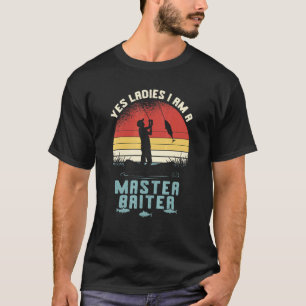 Camiseta Piada de Pesca Eu Sou um Pescador Mestre Isca Retr