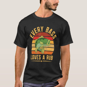 Camiseta Piada de Pesca Vintage Largemouth Bass Pescador Pa