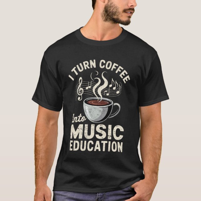 Camiseta Piada de Professor Engraçada Eu Transformo Café Em (Frente)