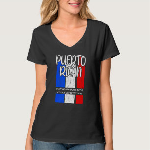 Camiseta Piada de Sarcasmo Feminina Adulto Porto-Riquenha