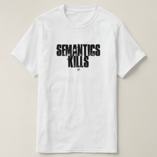 Camiseta Piada de semântica (Semântica mata) (Frente do Design)