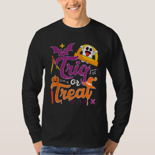 Camiseta Piada de Trig Halloween Doces ou Travessuras Profe