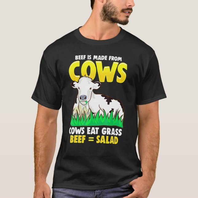 Camiseta Piada de Vacas Equivalem a Dieta de Salada (Frente)