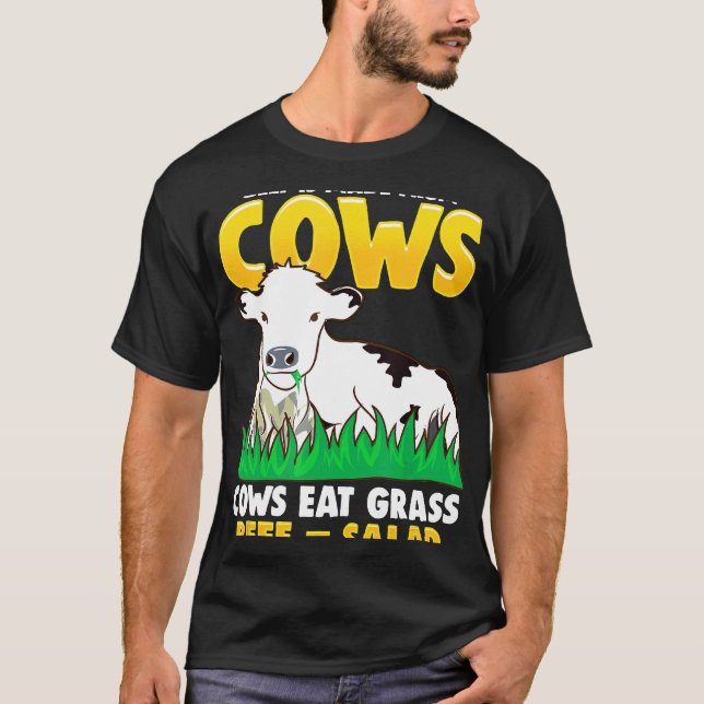 Camiseta Piada de Vacas Equivalem a Dieta de Salada (Frente)