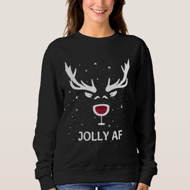 Camiseta Piada de vinho de Natal Jolly Af (Frente)