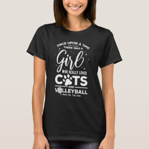 Camiseta Piada de vôlei para adolescentes que amam gatos