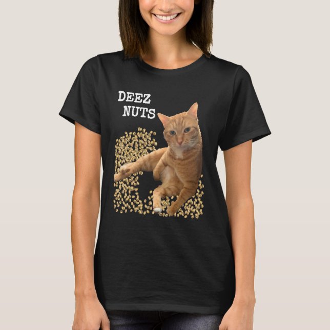 Camiseta piada DEEZ NUTS com Gato e Pistácio (Frente)