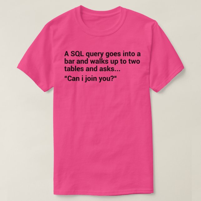 Camiseta PIADA do Banco de Dados SQL 1 (Frente do Design)