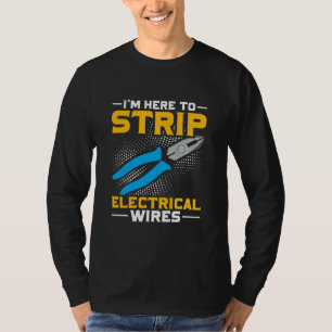 Camiseta Piada Elétrica Engraçada Dizendo Trabalho Humor Ma