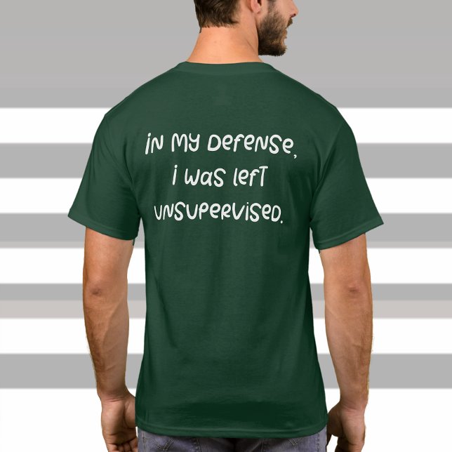 Camiseta Piada engraçada, com licença, citar presentes nas  (Funny Joke Excuse Quote Gag Gifts on the Back , Green Fun T-Shirt Trendy Gag Gifts Presents for Men)