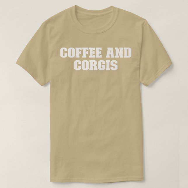 Camiseta Piada Engraçado, Café E Corgis588 (Frente do Design)