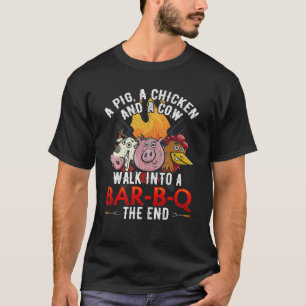 Camiseta Piada Engraçado CHURRASCO Porco Chicken Chicken H