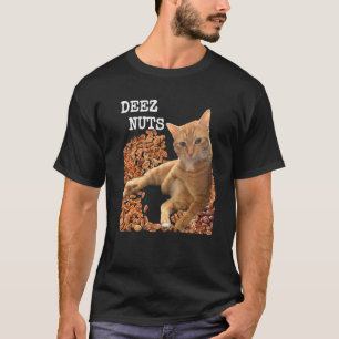 Camiseta Piada hilária DEEZ NUTS com Gato fofo e nozes de p
