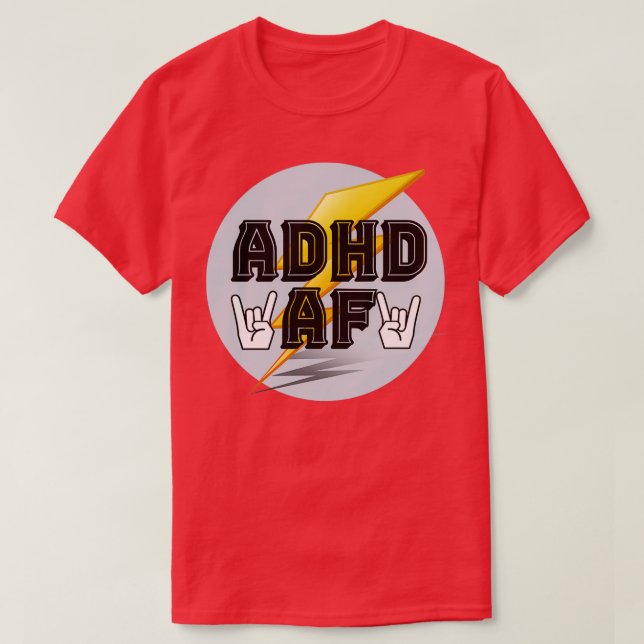 Camiseta PIADA neurodivergente ADHD AF (Frente do Design)