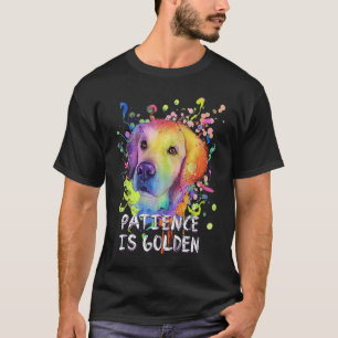 Camiseta Piada Paciência é Ouro Citação Motivacional Dourad