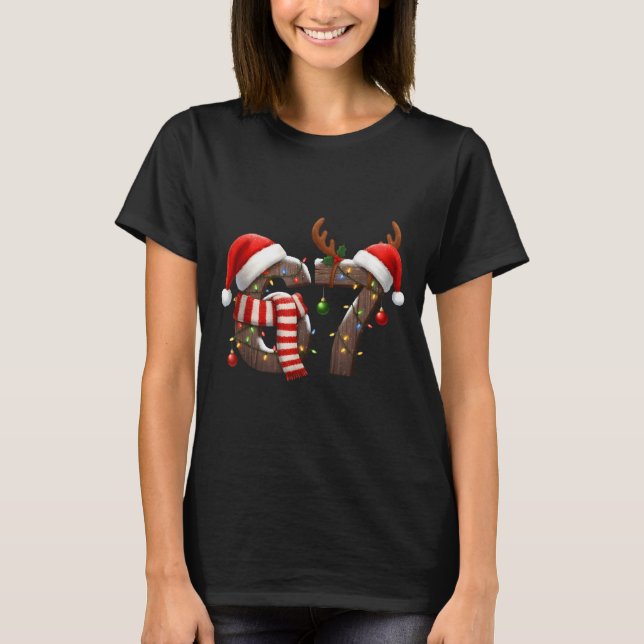 Camiseta Piada Six Seven Meme 6-7 Natal 67 Luzes de Natal  (Frente)