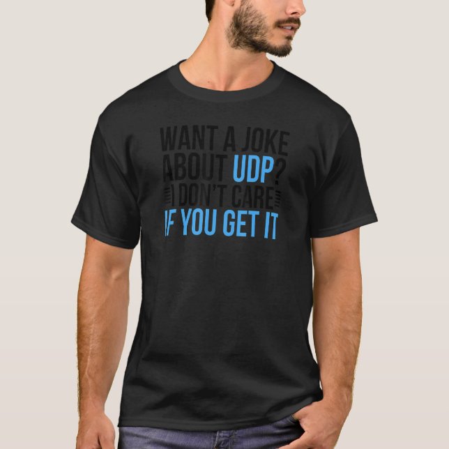 Camiseta Piada Sobre Engenheiro de Rede UDP Engenharia de R (Frente)