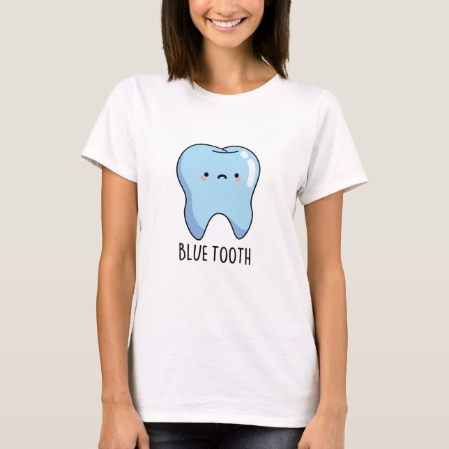 Camiseta Piada Técnica Bluetooth Dente Azul Engraçado  (Frente)