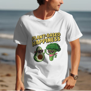 Camiseta Piada Vegana de Abacate Brócolis Baseada em Planta